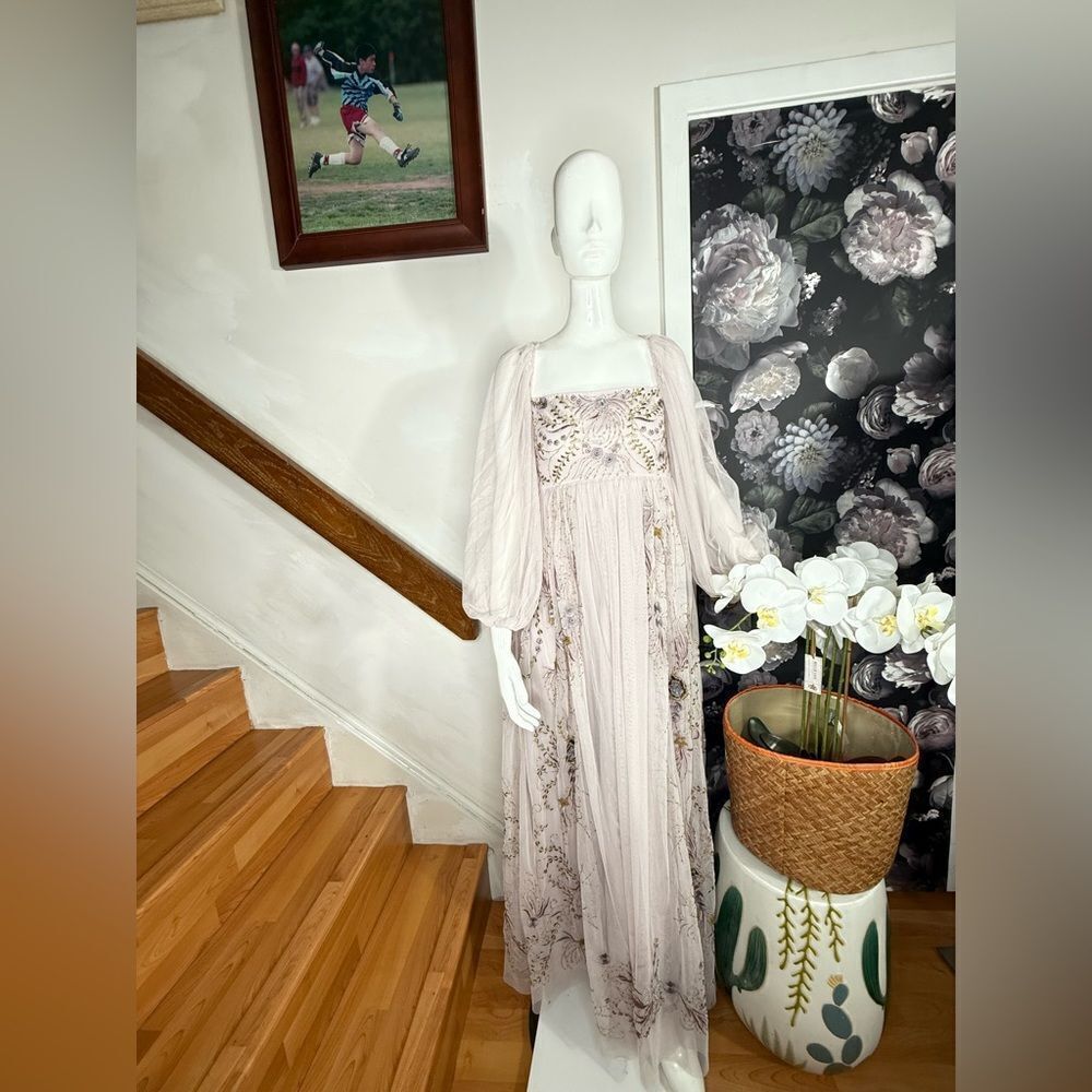 Anthropologie BHLDN Stargazer Valetta Empire-Waist Puff-Sleeve Backless Gown - Picture 5 of 9